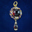 Antique Victorian Garnet Diamond Enamel Pendant 18ct Gold With Locket