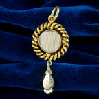 Antique Victorian Garnet Diamond Enamel Pendant 18ct Gold With Locket