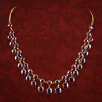 Antique Victorian Garnet Dropper Necklace 9ct Gold