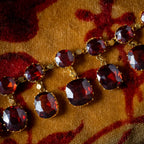 Antique Victorian Garnet Dropper Necklace 9ct Gold