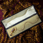 Antique Victorian Garnet Snake Heart Bracelet 18ct Gold With Locket And Box