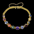 Antique Victorian Gemstone Harlequin Bracelet 15ct Gold