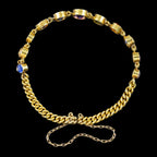 Antique Victorian Gemstone Harlequin Bracelet 15ct Gold
