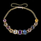 Antique Victorian Gemstone Harlequin Bracelet 15ct Gold