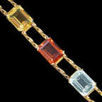 Antique Victorian Gemstone Harlequin Bracelet 18ct Gold