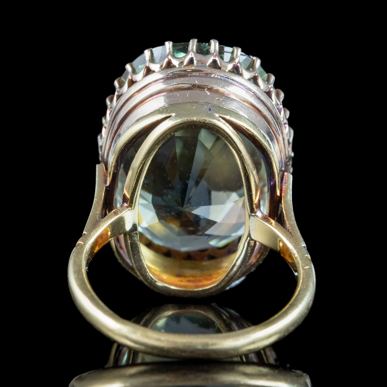 Antique Victorian Green Aquamarine Ring 17ct Aqua 