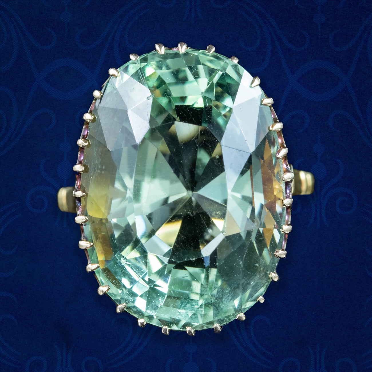Antique Victorian Green Aquamarine Ring 17ct Aqua  Main image