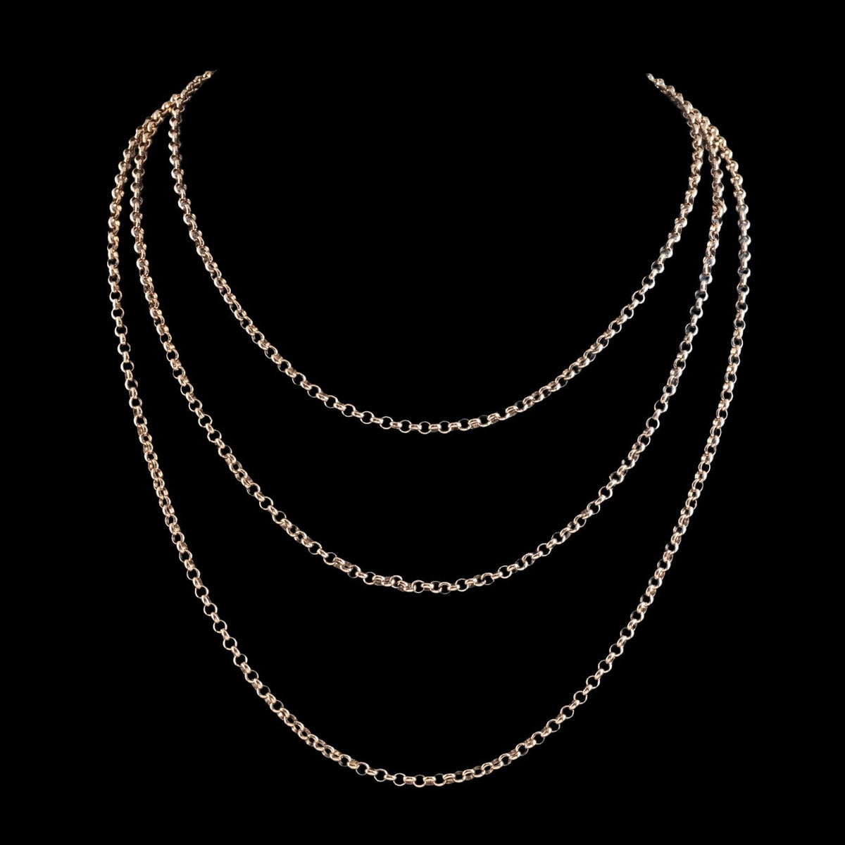Antique Victorian Guard Chain 9ct Gold 59.5 Inch