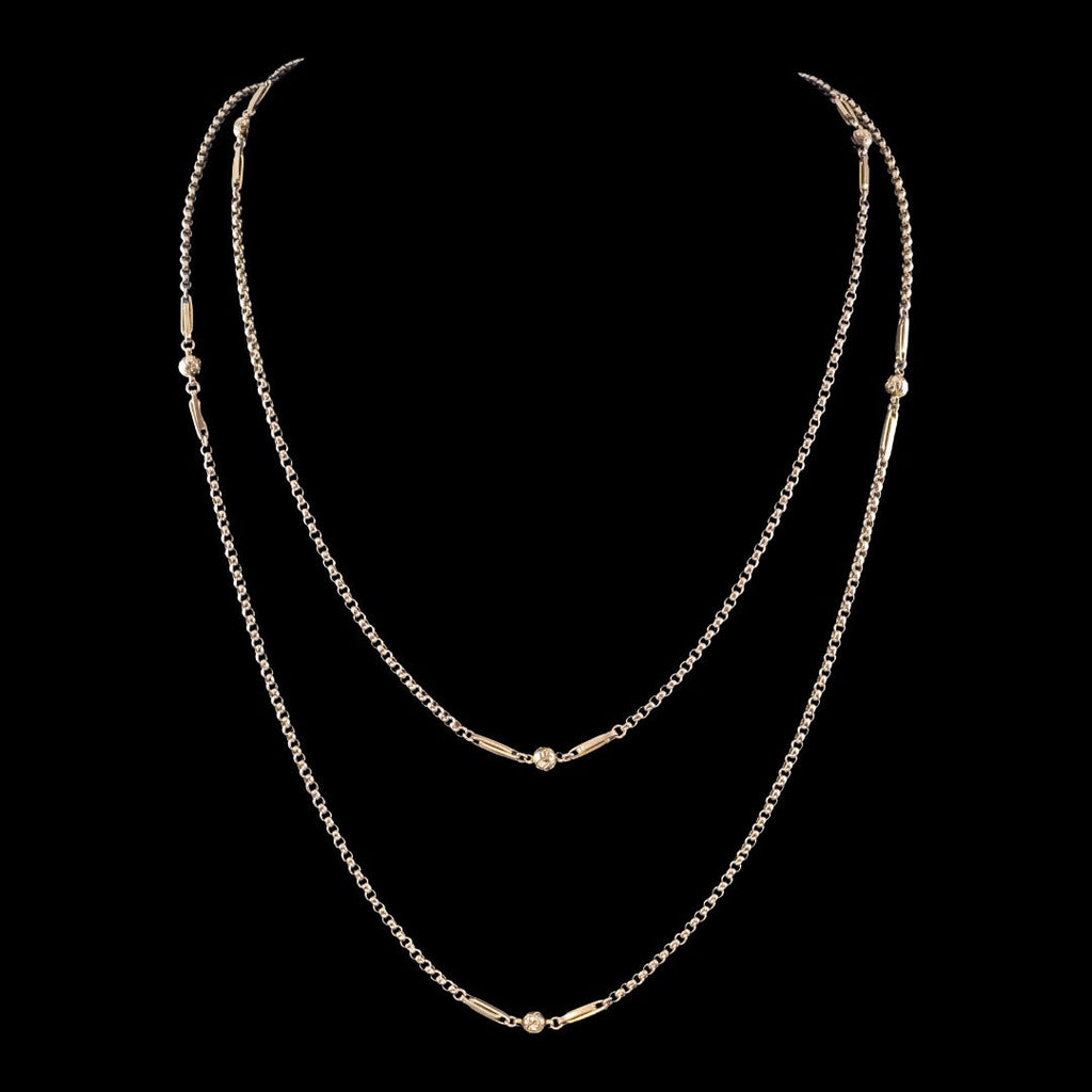Antique Victorian Guard Chain 9ct Rose Gold 59 Inch