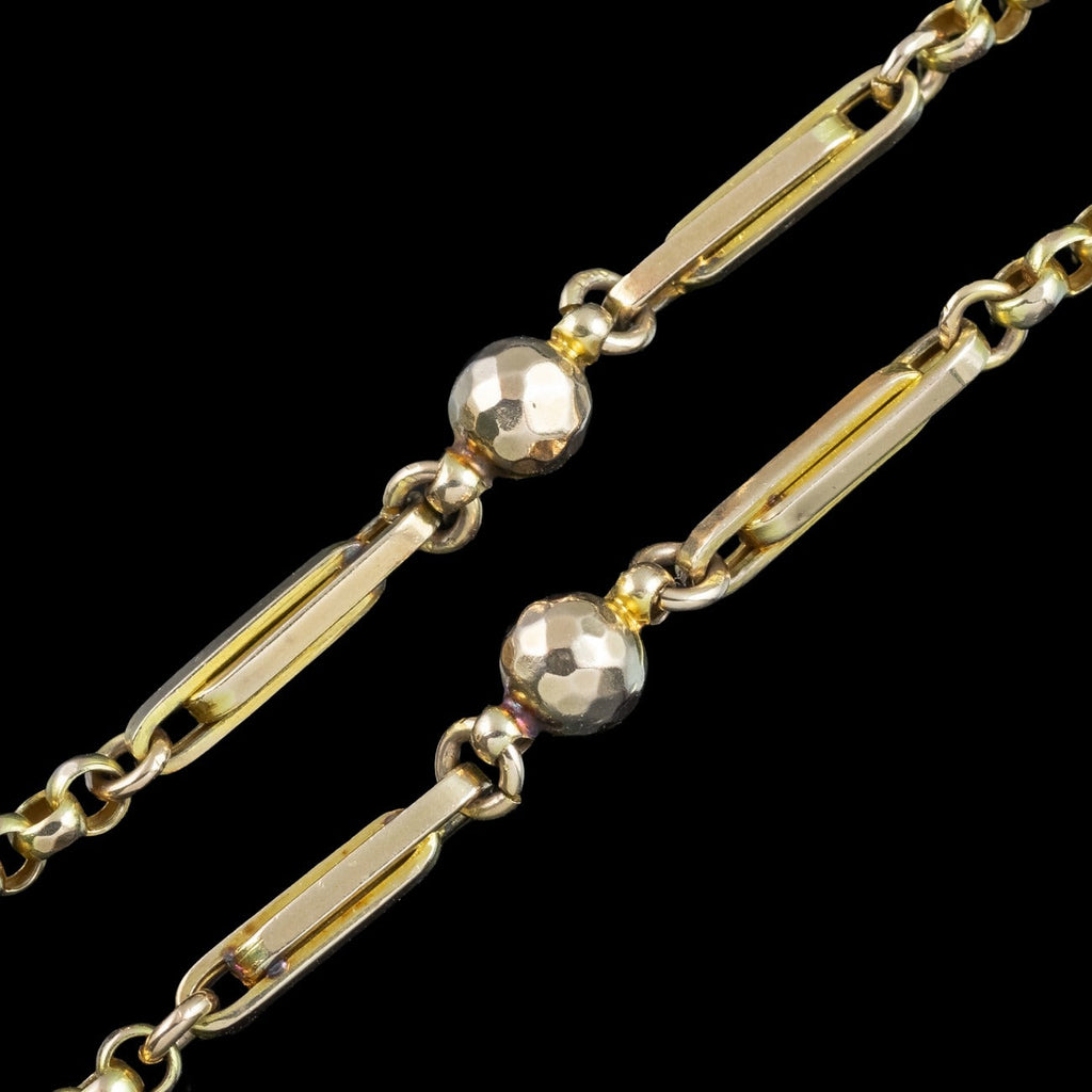 Antique Victorian Guard Chain Necklace 9ct Gold 