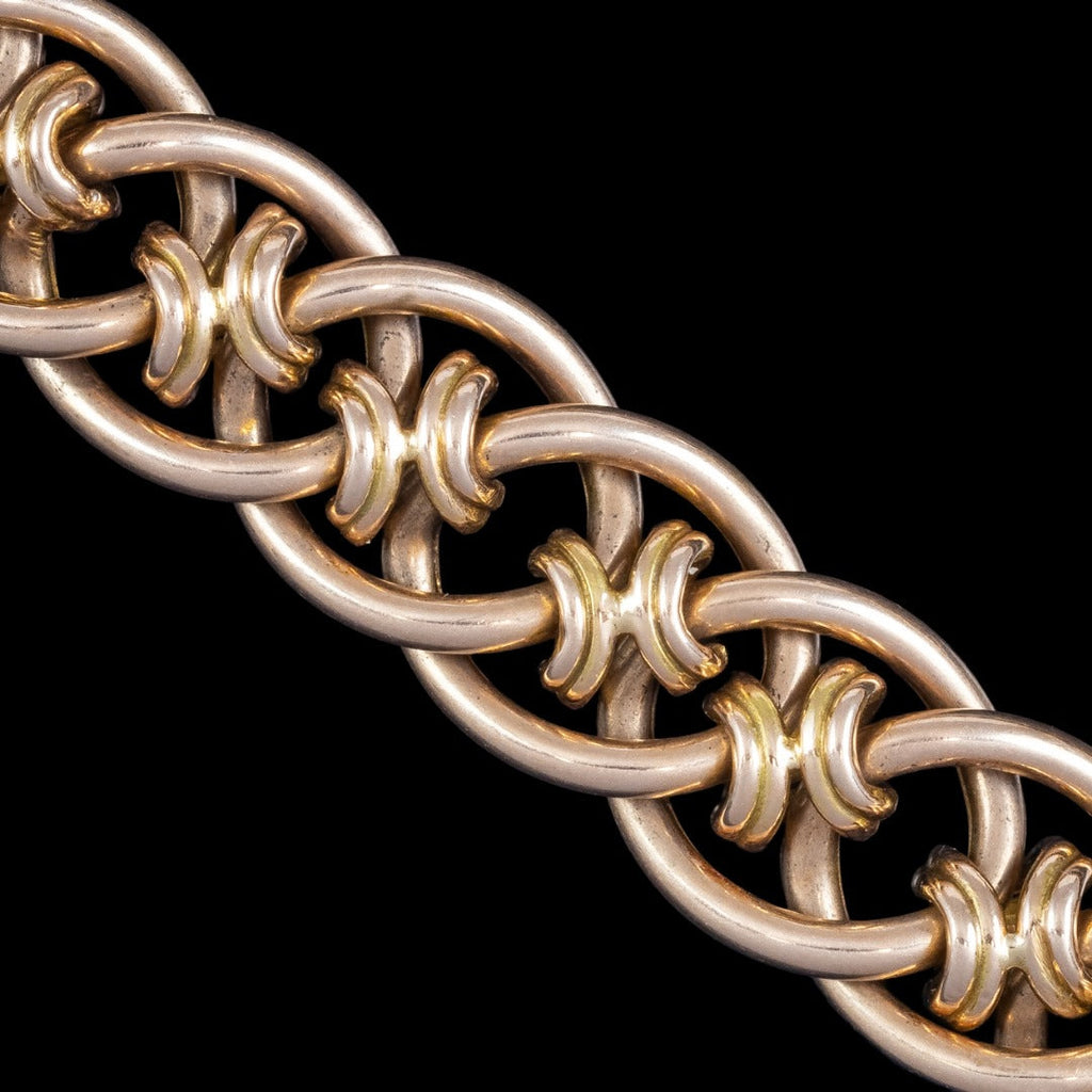 Antique Victorian Heart Lock And Key Bracelet 15ct Gold 