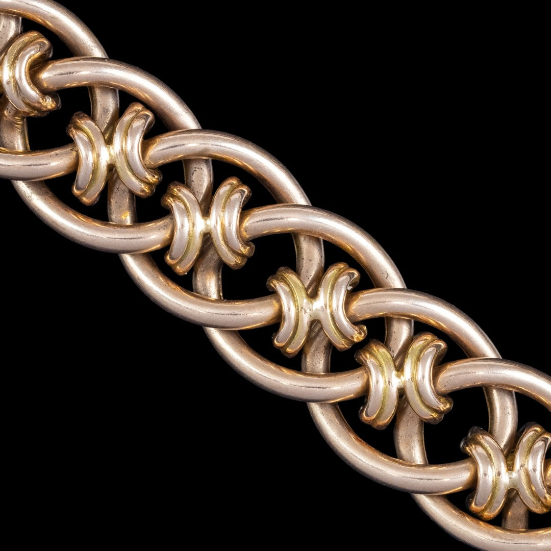 Antique Victorian Heart Lock And Key Bracelet 15ct Gold 
