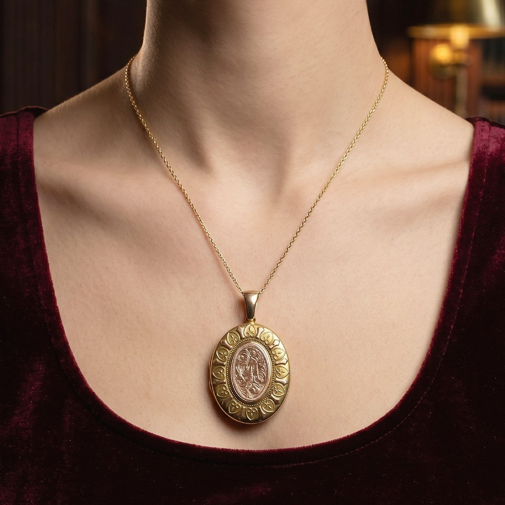 Antique Victorian Heart Locket 15ct Gold 