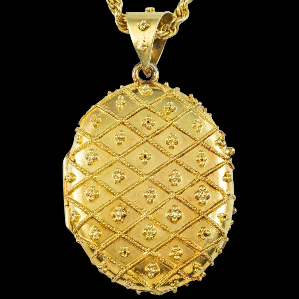 Antique Victorian Locket Necklace 15ct Gold