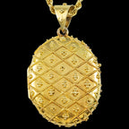 Antique Victorian Locket Necklace 15ct Gold