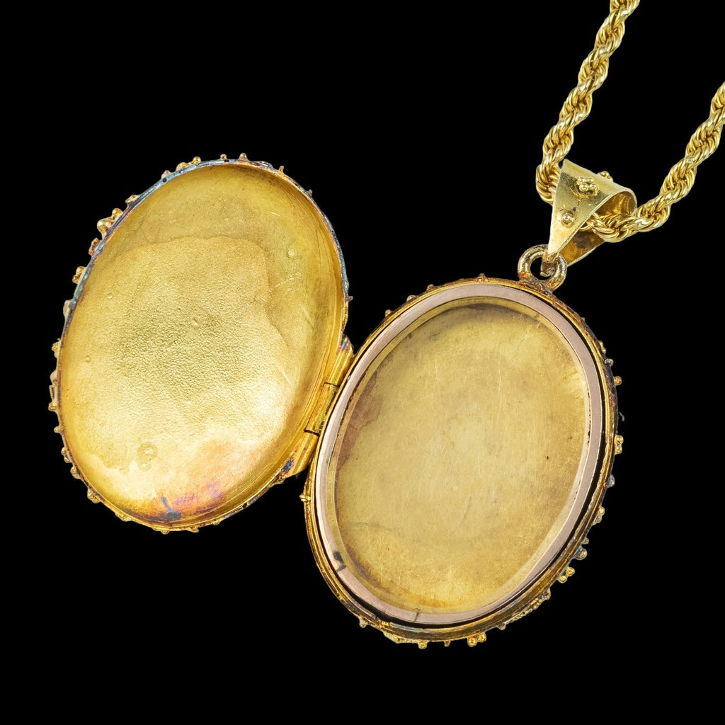 Antique Victorian Locket Necklace 15ct Gold