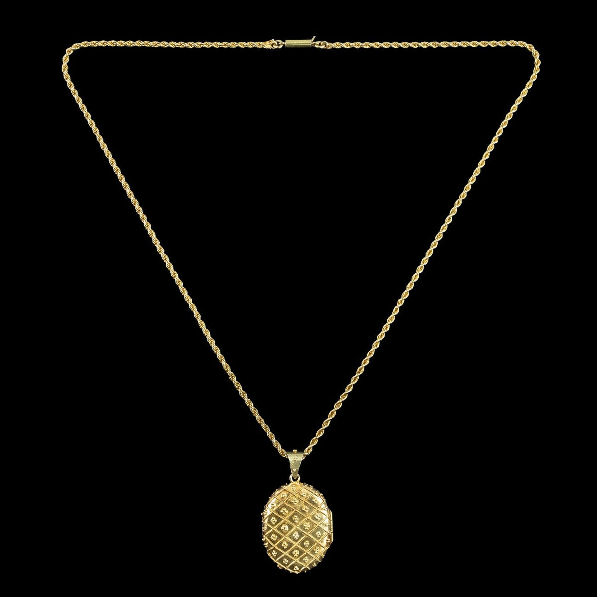Antique Victorian Locket Necklace 15ct Gold