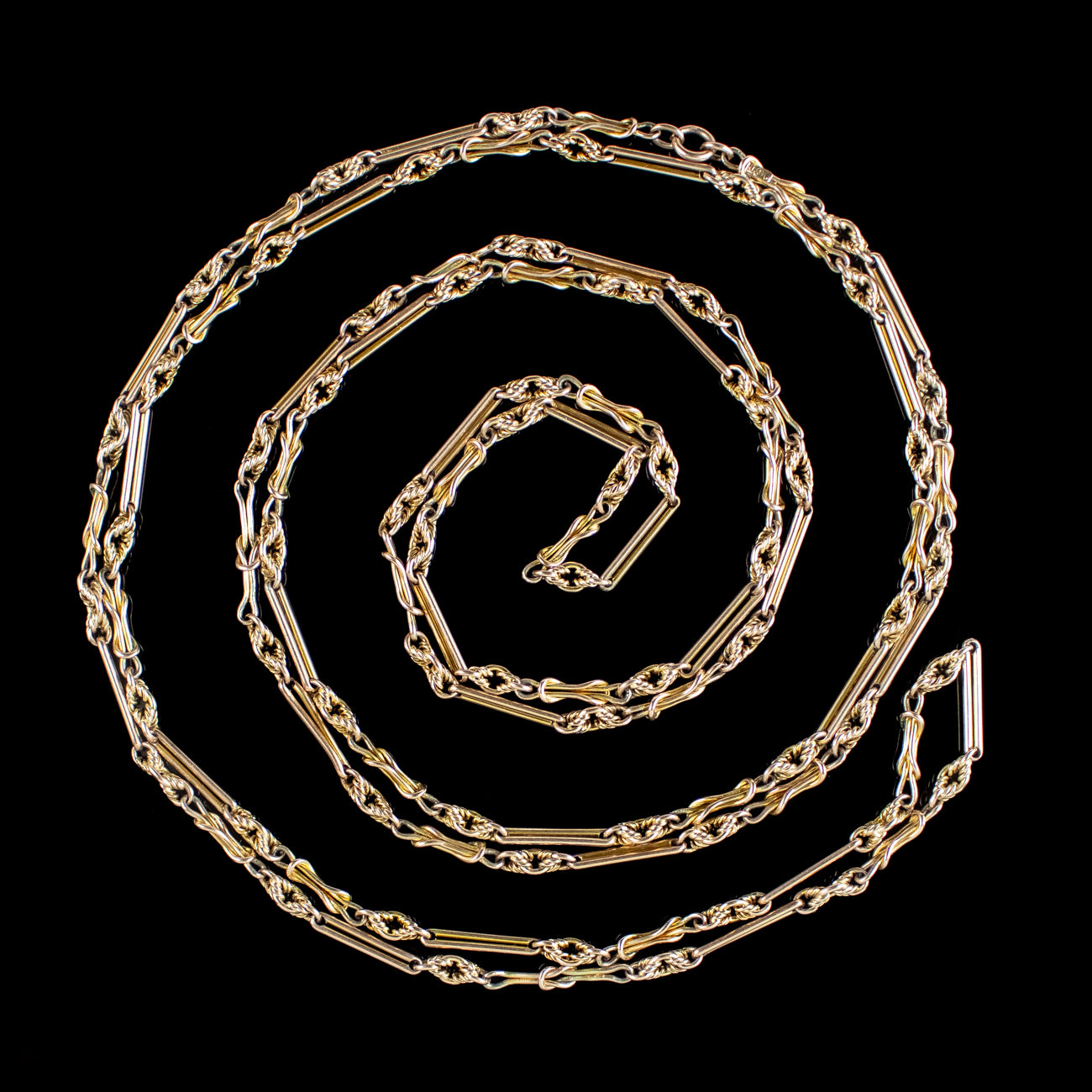 Antique Victorian Long Guard Chain 9ct Gold Secondary image