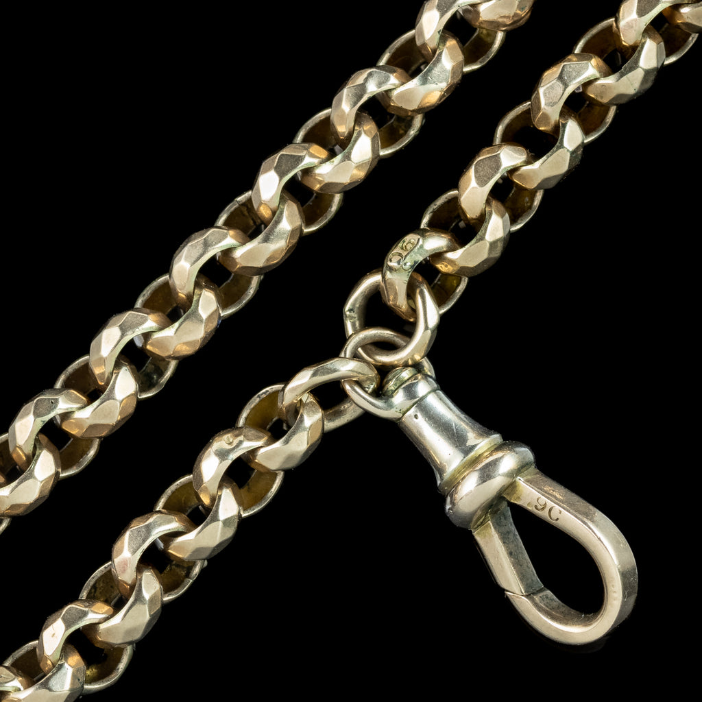 Antique Victorian Long Guard Chain 9ct Gold