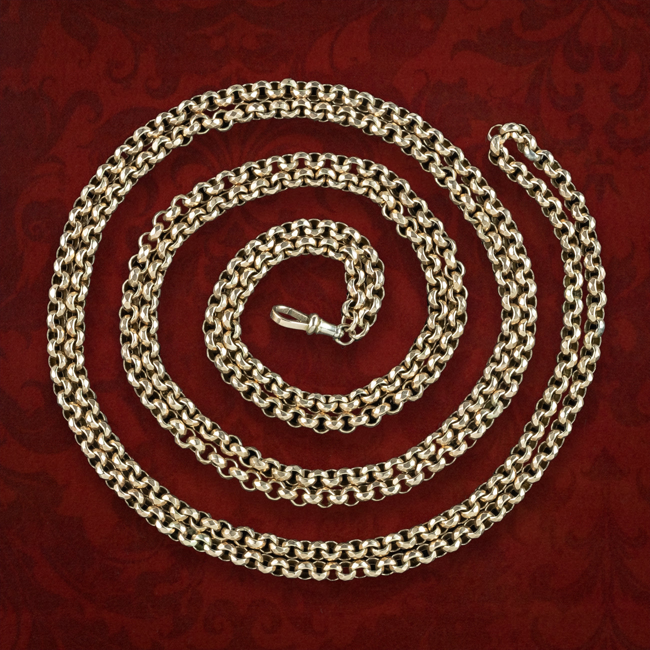 Antique Victorian Long Guard Chain 9ct Gold