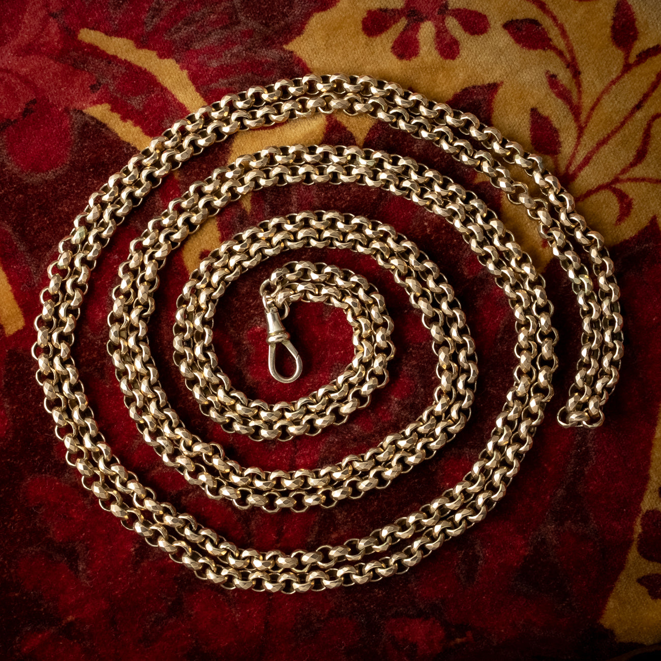 Antique Victorian Long Guard Chain 9ct Gold