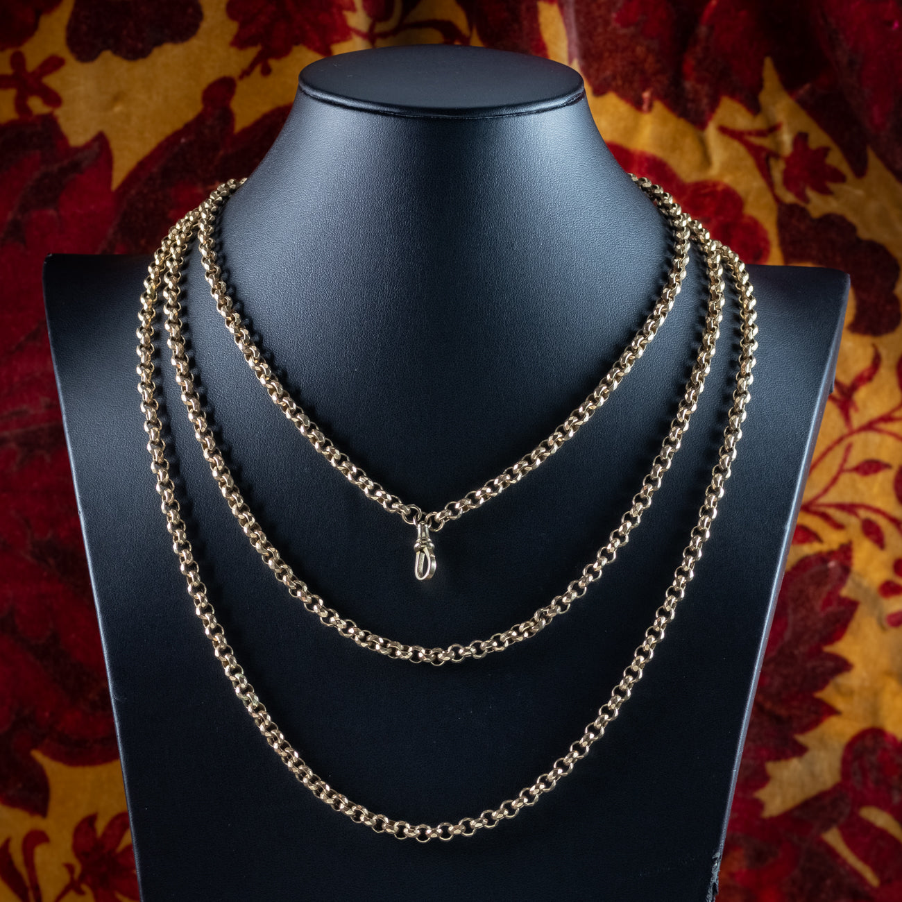 Antique Victorian Long Guard Chain 9ct Gold