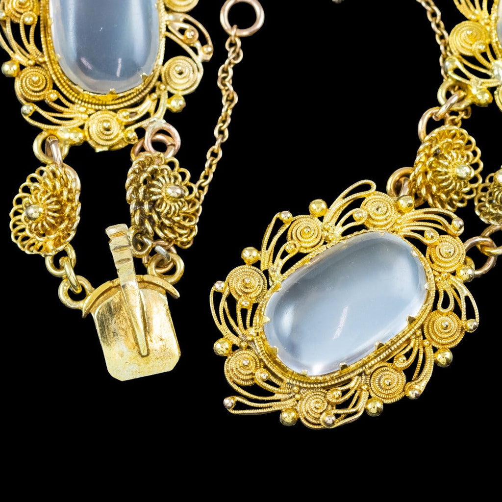 Antique Victorian Moonstone Bracelet 18ct Gold