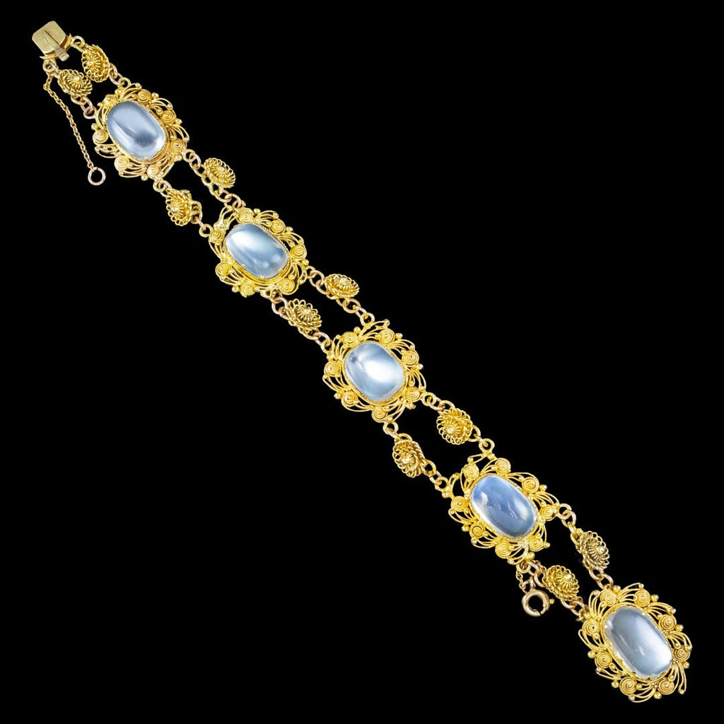 Antique Victorian Moonstone Bracelet 18ct Gold