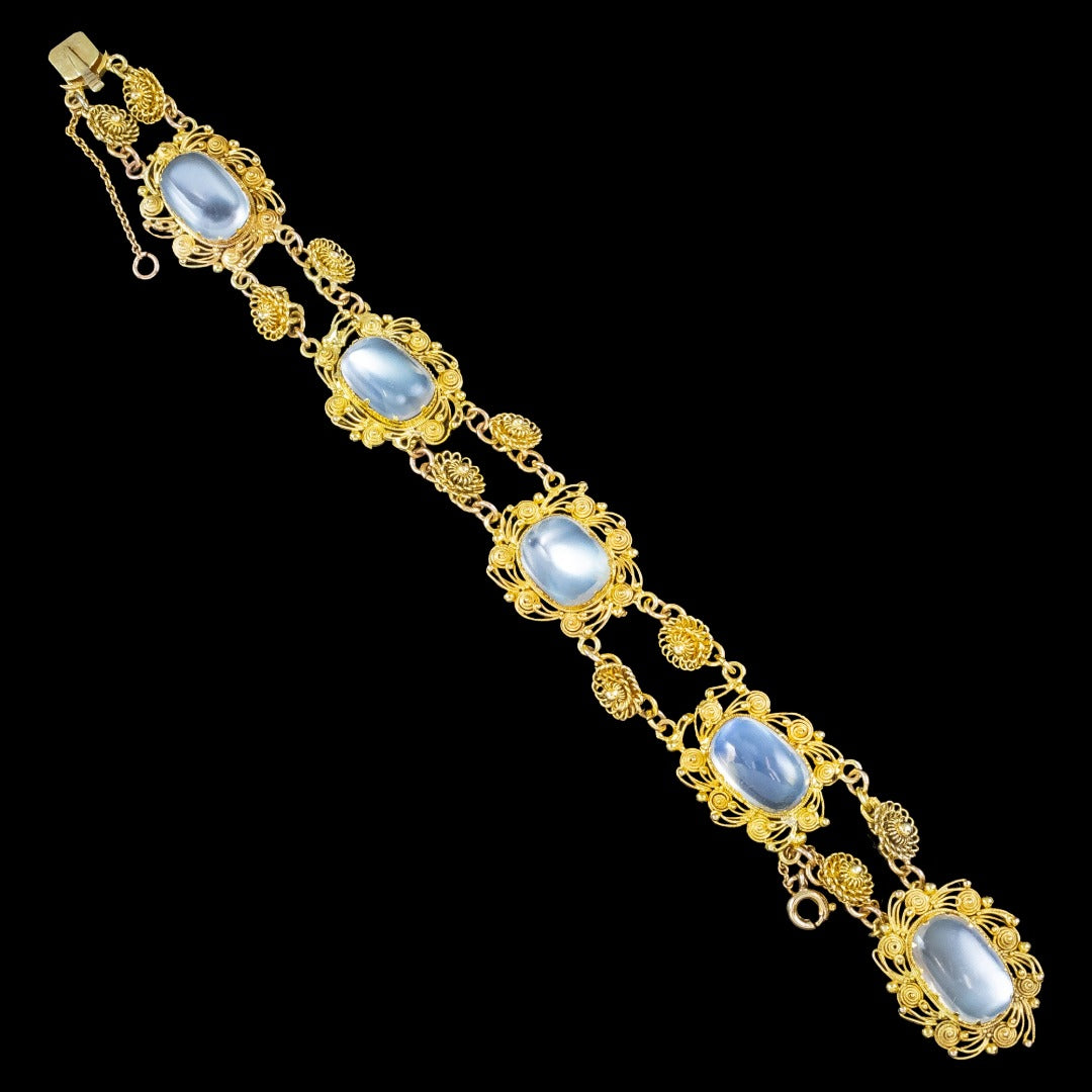 Antique Victorian Moonstone Bracelet 18ct Gold