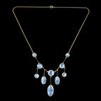 Antique Victorian Moonstone Dropper Necklace 18ct Gold