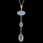 Antique Victorian Moonstone Pearl Drop Pendant Necklace 