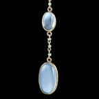 Antique Victorian Moonstone Pearl Drop Pendant Necklace 
