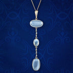 Antique Victorian Moonstone Pearl Drop Pendant Necklace 
