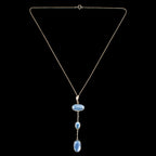 Antique Victorian Moonstone Pearl Drop Pendant Necklace 