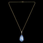 Antique Victorian Moonstone Sapphire Pendant Necklace 15ct Moonstone 