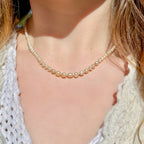 Antique Victorian Natural Baroque Pearl Necklace Diamond Flower Clasp