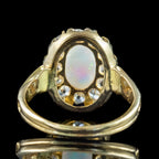Antique Victorian Opal Diamond Cluster Ring 1ct Natural Opal