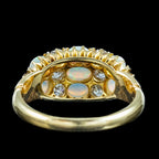 Antique Victorian Opal Diamond Cluster Ring 