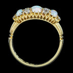 Antique Victorian Opal Diamond Cluster Ring 