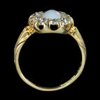 Antique Victorian Opal Diamond Cluster Ring 1ct Natural Opal