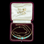 Antique Victorian Opal Diamond Necklace Crescent Moon 18ct Gold With Box