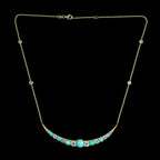 Antique Victorian Opal Diamond Necklace Crescent Moon 18ct Gold With Box