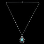 Antique Victorian Opal Diamond Pendant Silver 18ct Gold Platinum Chain
