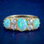 Antique Victorian Opal Diamond Ring 2ct Natural Opals