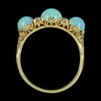 Antique Victorian Opal Diamond Trilogy Ring 2.8ct Opal