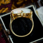 Antique Victorian Opal Statement Ring 15ct Natural Opal