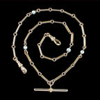 Antique Victorian Pearl Albert Chain 15ct Gold 