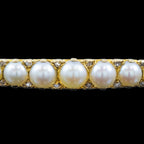 Antique Victorian Pearl Diamond Bangle 15ct Gold With Box