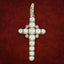 Antique Victorian Pearl Diamond Cross Pendant 18ct Gold With Box