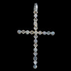 Antique Victorian Pearl Diamond Cross Pendant Silver 18ct Gold